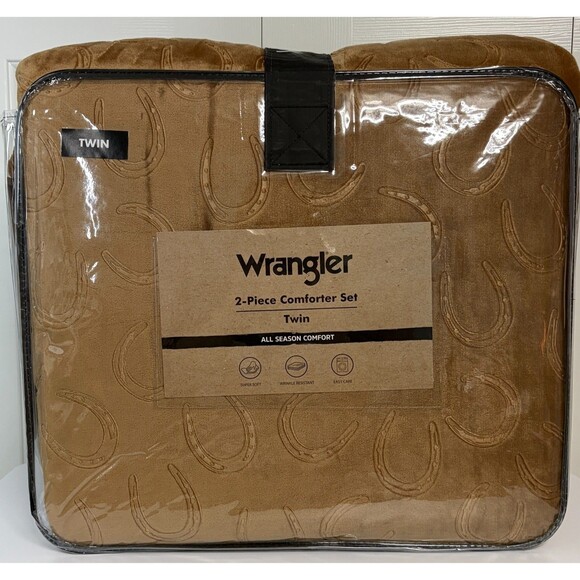 Wrangler 2-Piece Comforter Set Twin –Western Horseshoe Pattern, Super Soft - Picture 6 of 8